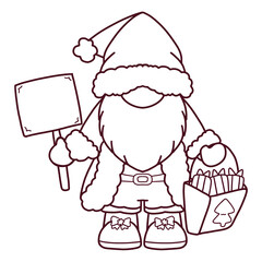 christmas cute cartoon card christmas tree santa