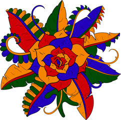 abstract colorful illustration of flower petal plant for background, decoration, ornament