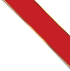 vector illustration of red corner ribbon banner with gold colored frame