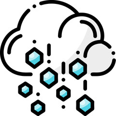 Hail filled color line icon