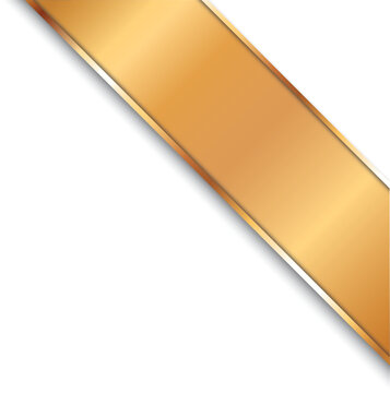 vector illustration of gold corner ribbon banner with gold colored frame