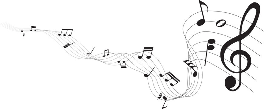 vector illustration of  sheet music - musical notes melody