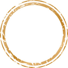 vector  illustration of gold colored circle shape brush painted banner frame