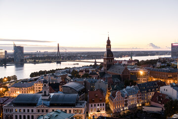 Fototapeta na wymiar Riga old town. View over the city of Riga in Latvia