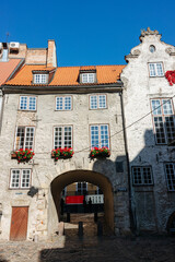 The Swedish Gate in the old town of Riga, Latvia