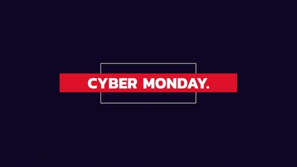Cyber Monday in frame with red line on black modern gradient, motion abstract holidays, minimalism and promo style background