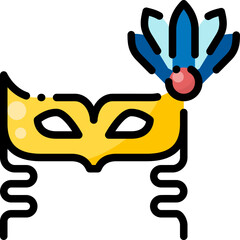 Mask filled color line icon