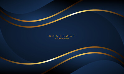 dark blue luxury premium background and gold line.