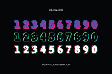 Set of art stylized numerals in modern style
