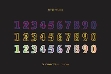 Set of art stylized numerals in modern style