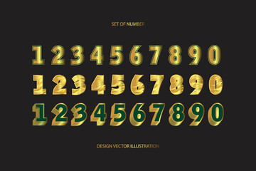 Set of art stylized numerals in modern style