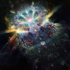 Obraz na płótnie Canvas A massive supernova explodes in space. 