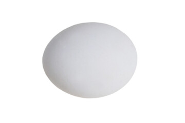 A white egg isolate lies sideways on a white background with copy space