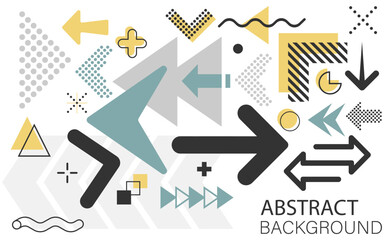Trendy abstract arrow background. Composition of arrow shapes. Vector illustration.