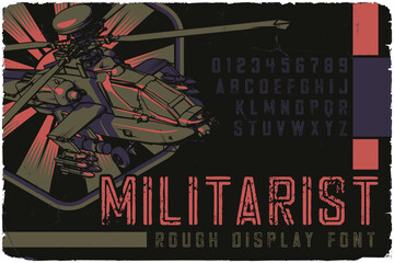 Military label font named Militarist. Original typeface for any your design like posters, t-shirts, logo, labels etc.