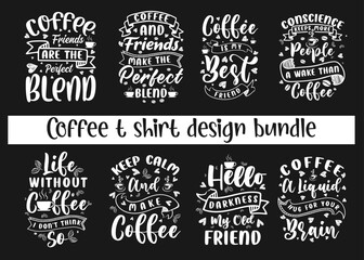 Coffee typography creative t shirt design bundkle 