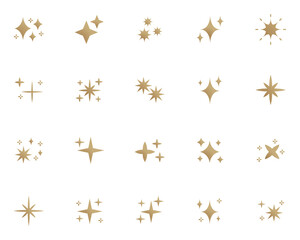 set of sparkle icons, glitter, effect