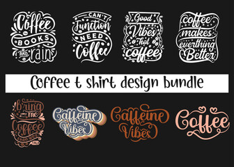 Coffee typography creative t shirt design bundkle 