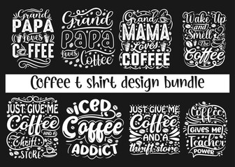 Coffee typography creative t shirt design bundkle 