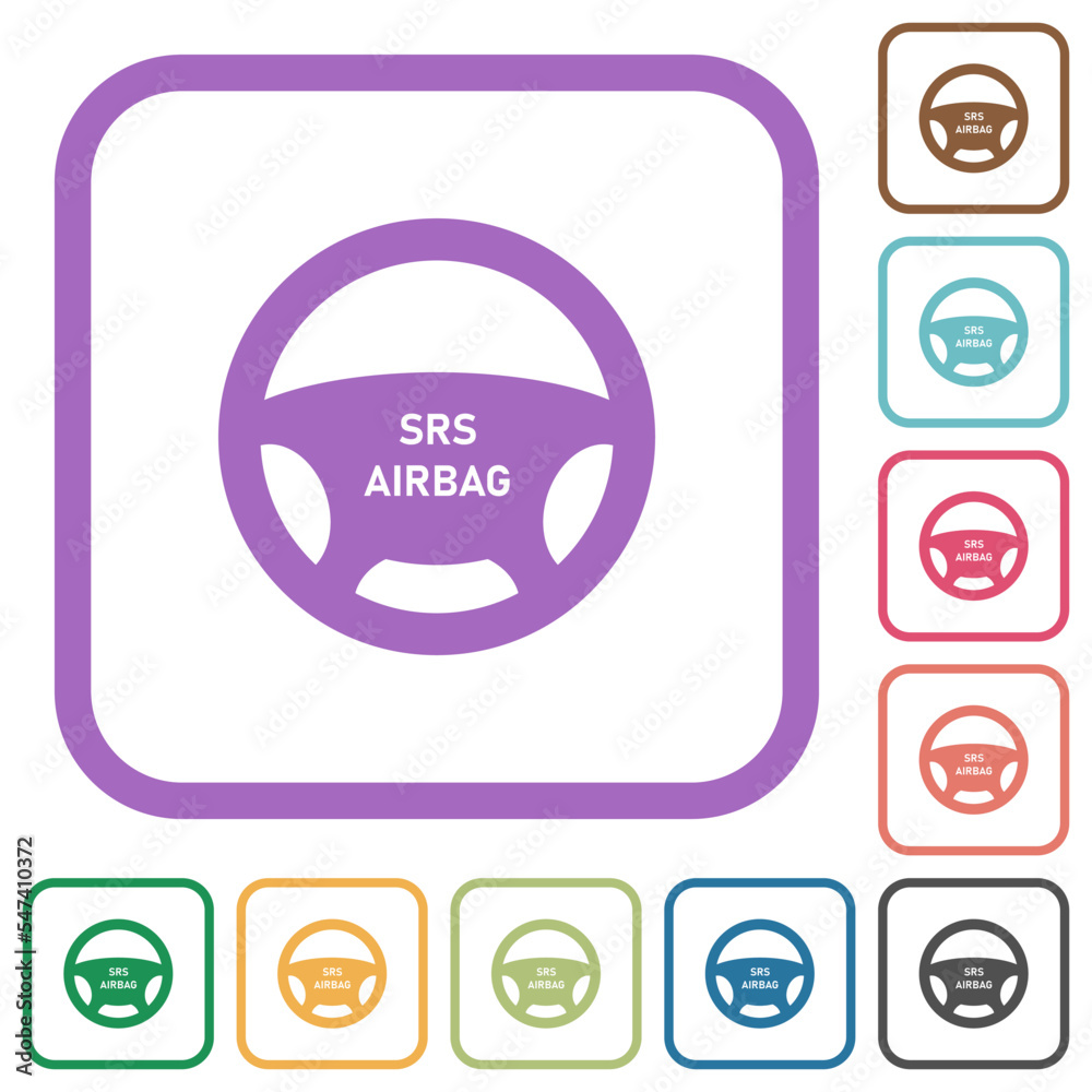 Sticker steering wheel airbag simple icons