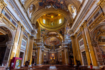 Fototapeta premium Rome, Italy - October 2022: Church of the Gesu interiors