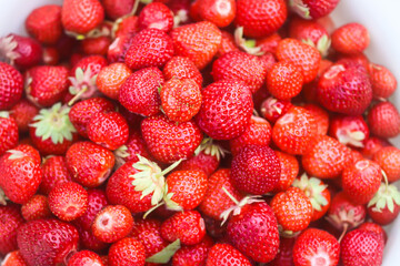 Red ripe strawberries. Fresh organic berries for healthy eating.