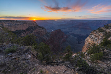 Fototapeta na wymiar sunset at the grand canyon, arizona, usa