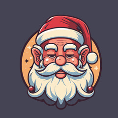 Santa Claus Vector Illustration Logo Mascot and Icon Cartoon Christmas holiday character