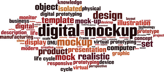Digital mockup word cloud