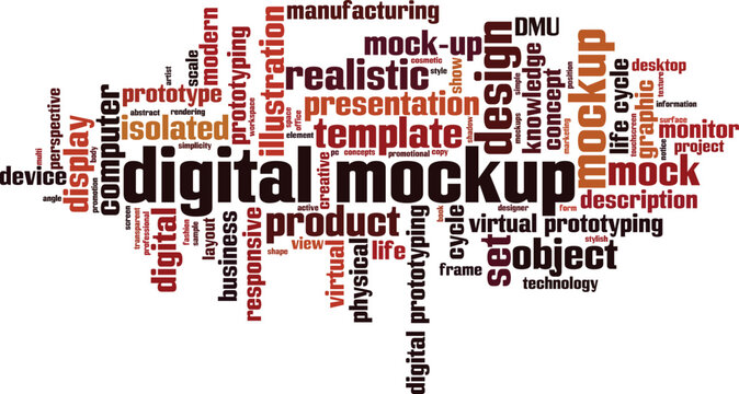 Digital mockup word cloud