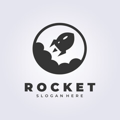 vintage badge rocket vector logo illustration design