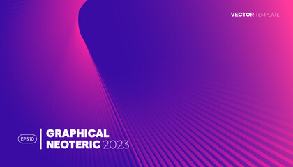 Abstract blue and red gradient background with lines. Futuristic presentation template design concept for technology, business, and data analysis. Vector, 2023