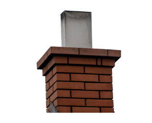 Brick chimney isolated on transparent background. Exterior house - 547415348