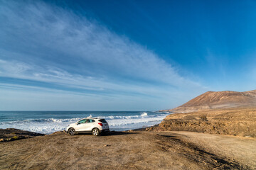 car on the beach