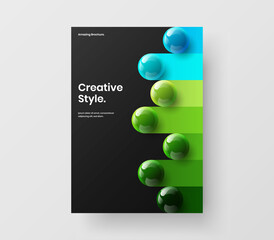 Modern 3D balls annual report illustration. Clean corporate cover A4 vector design layout.