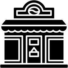 Coffeehouse, coffee shop or cafe icon