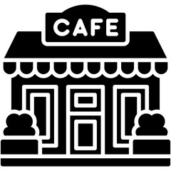 Naklejka premium Coffeehouse, coffee shop or cafe icon