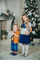 mother and child decorating christmas tree