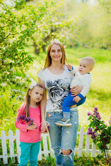 Fototapeta premium mother and child in park