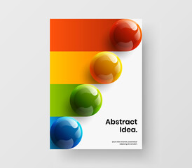 Colorful 3D spheres leaflet concept. Modern brochure design vector layout.