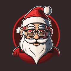 Santa Claus Vector Illustration Logo Mascot and Icon Cartoon Christmas holiday character