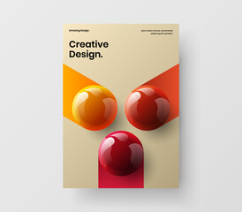 Fresh company identity vector design layout. Premium realistic spheres book cover illustration.