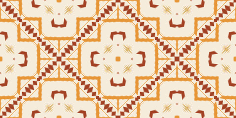 Obraz premium Ikat seamless tribal Aztec Geometric Traditional ethnic oriental design for the background. Folk embroidery, Indian, Scandinavian, Gypsy, Mexican, African rug, wallpaper.