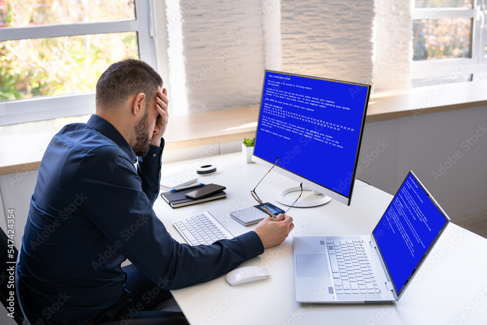 Poster blue bsod error at computer