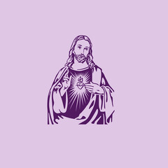 Fototapeta na wymiar THESE HIGH QUALITY JESUS VECTOR FOR USING VARIOUS TYPES OF DESIGN WORKS LIKE T-SHIRT, LOGO, TATTOO AND HOME WALL DESIGN