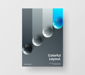 Unique 3D balls brochure concept. Abstract cover vector design layout.