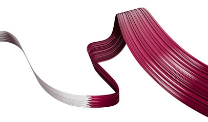 Qatar flag Ribbon 3d illustration on isolated background