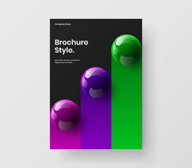 Unique corporate cover A4 vector design layout. Creative realistic balls booklet concept.