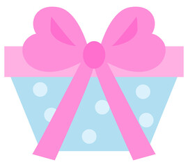 cute gift box present with ribbon bow