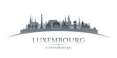 Naklejka premium Luxembourg city silhouette white background